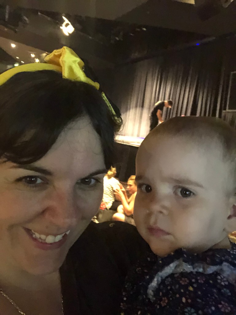 Liz Giuffre with he very unimpressed looking baby